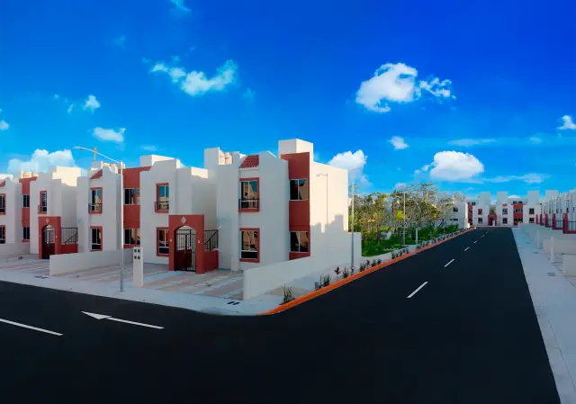 Fachada de las residencias en Aldea Tulum